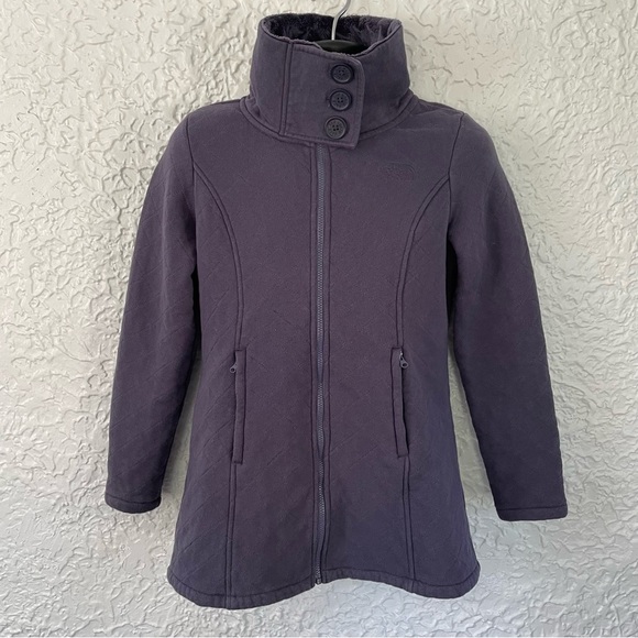 The North Face Caroluna Quilted Fleece Full Zip Jacket Purple Women's Medium - Picture 2 of 9